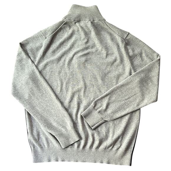 Nautica Gray & Navy Blue 1/4 Zip Cotton Logo Sweater Men's Medium - Picture 4 of 6